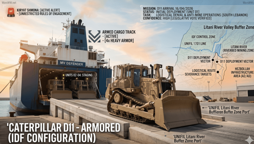 the arrival of new armored bulldozers