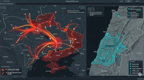 illustrates how Russia uses its high-end strategic capabilities (the 729-vector wave) in one theater (Ukraine) to create a "deterrence ripple" that fundamentally destabilizes the delicate political and military balance (the truce framework) in another theater (the Levant)