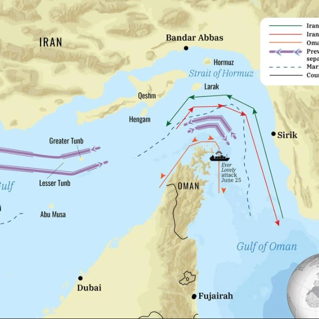 Tactical map detailing the strike location on the Kuwaiti tanker MT Kaifan off Limah, Oman, featuring crew lifeboat evacuation routes and drifting vessel vectors in the Strait of Hormuz, July 21, 2026.. Source: The Washington Institute